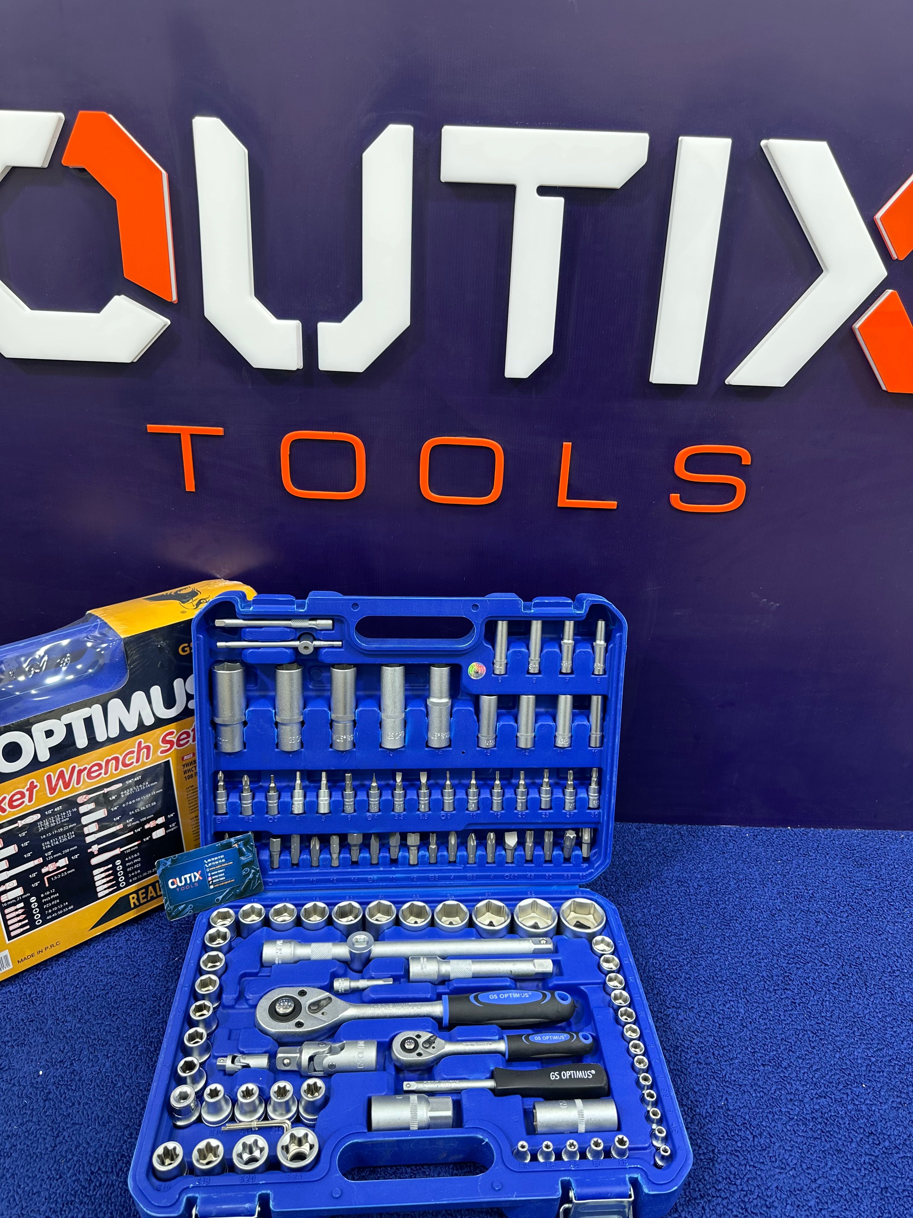 Caisse à outils 108 pcs + jeu clé mixte clique 5 pcs GS OPTIMUS