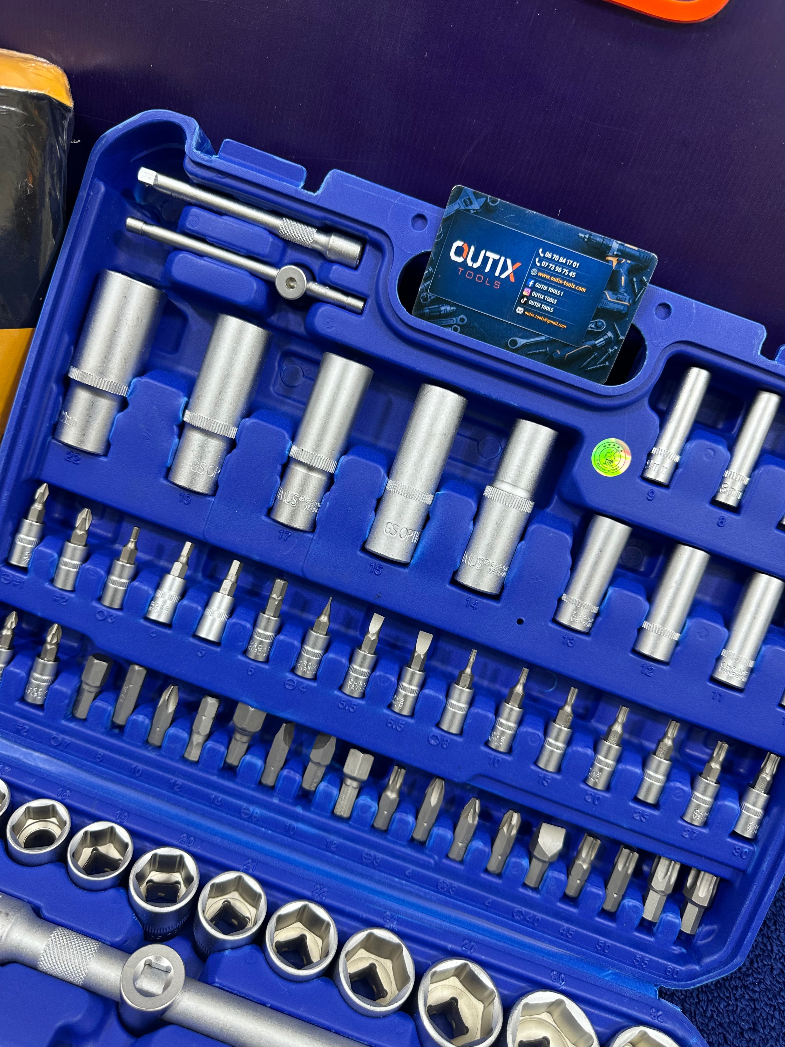 Caisse à outils 108 pcs + jeu clé mixte clique 5 pcs GS OPTIMUS