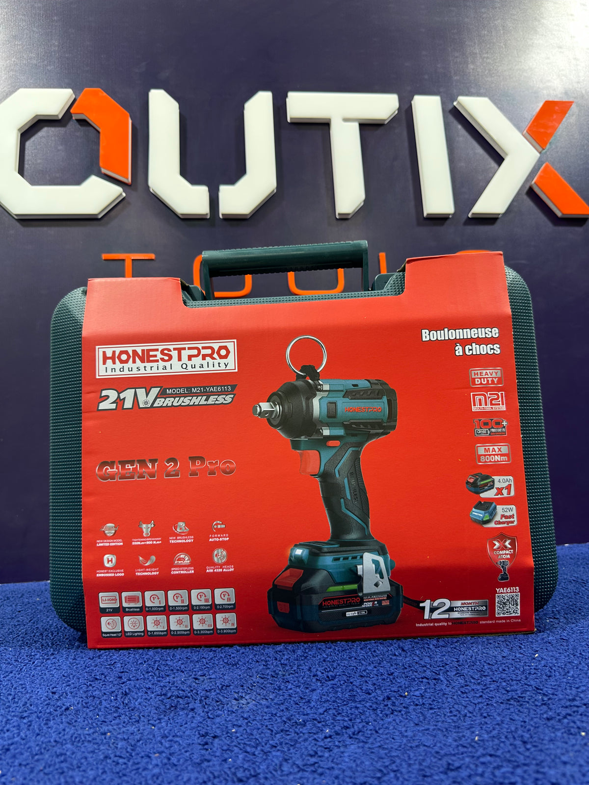 Clé A Choc sans-fil 1 Batterie 21V 4.0Ah 800Nm HONESTPRO YAE6113