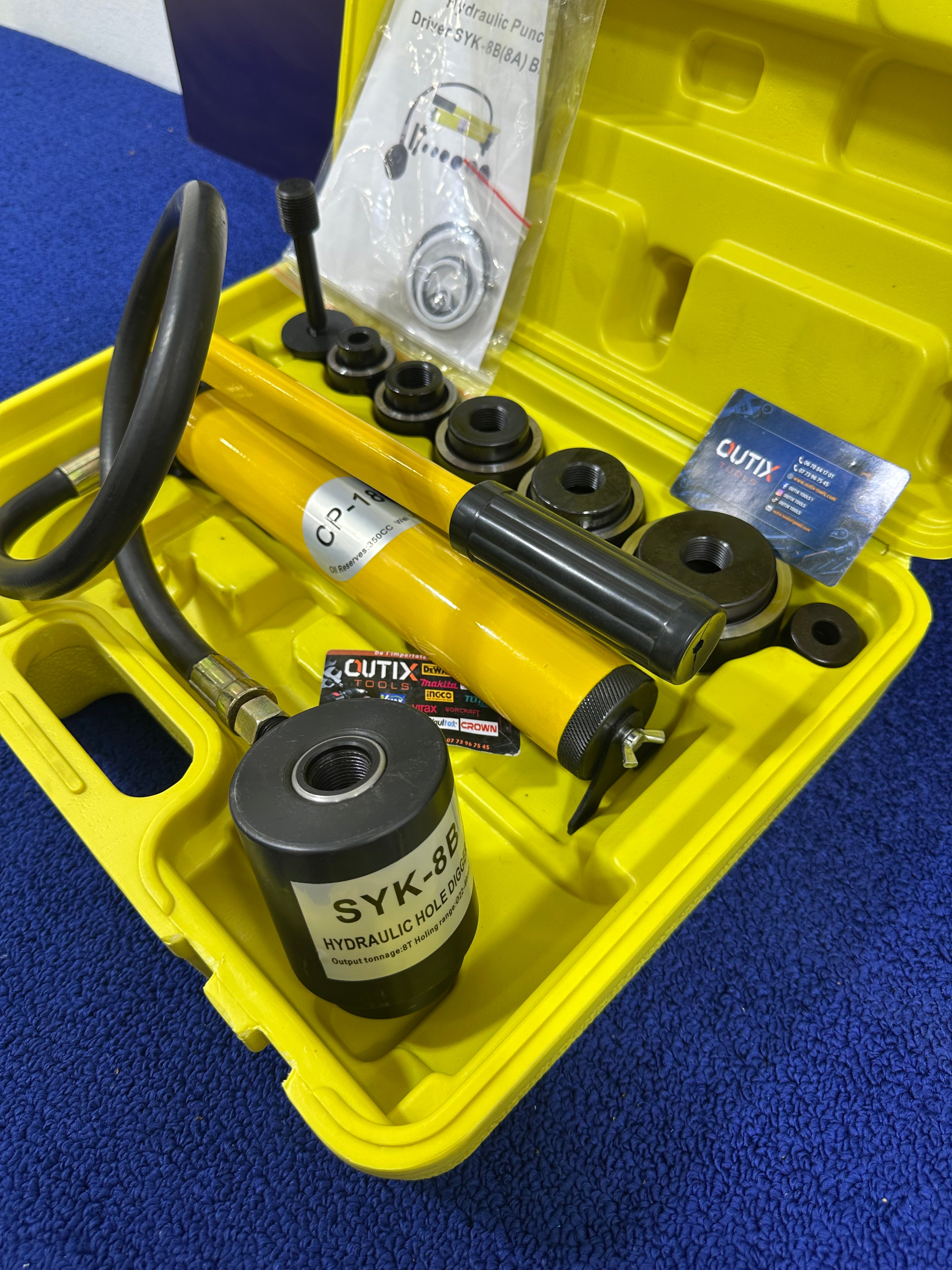 Kit d'outils de poinçonnage hydraulique 8tonnes (22/60)mm