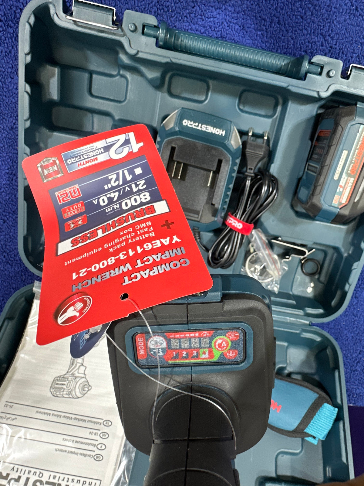 Clé A Choc sans-fil 1 Batterie 21V 4.0Ah 800Nm HONESTPRO YAE6113