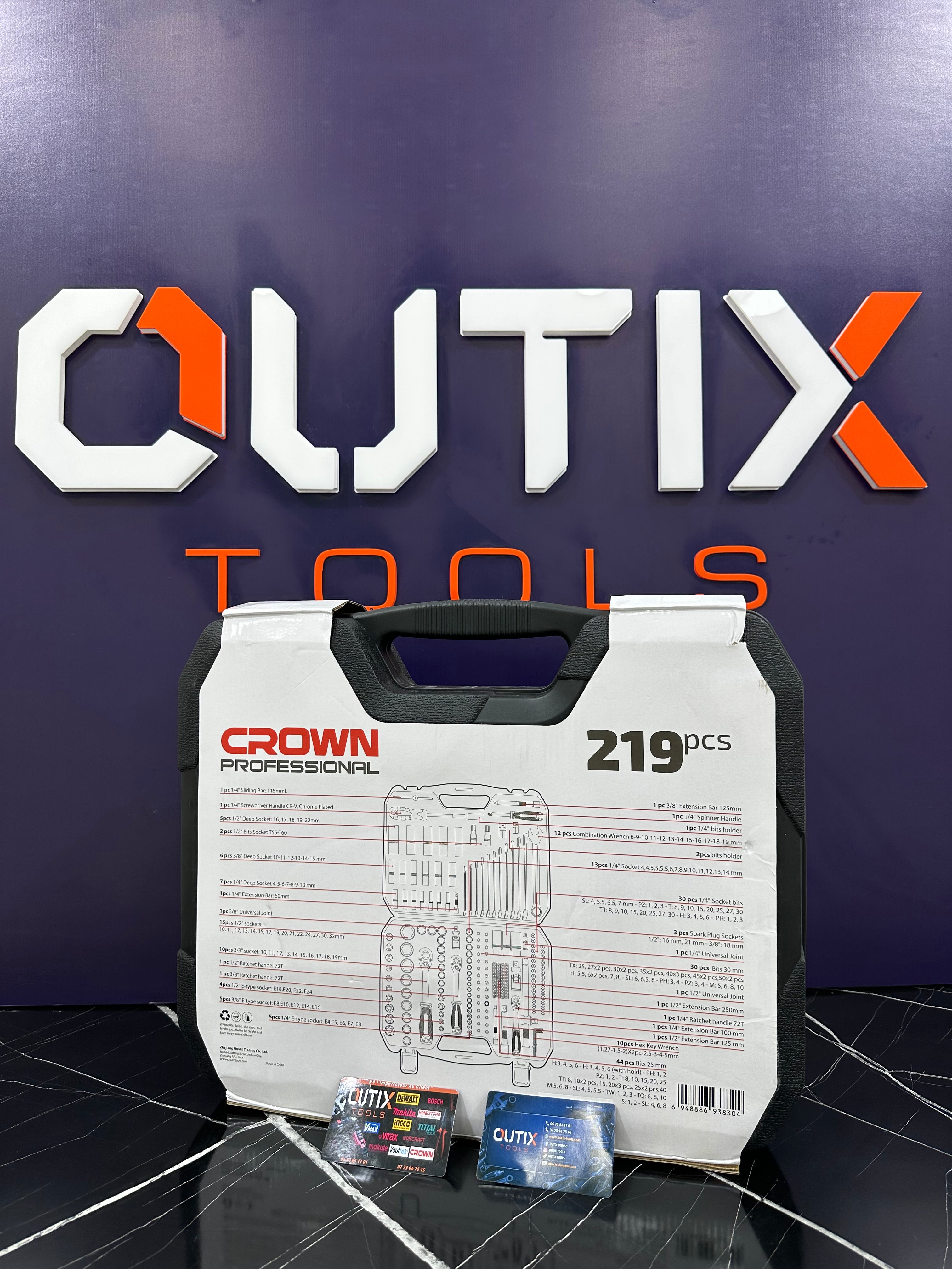 Crown-Caisse à outils 219Pcs